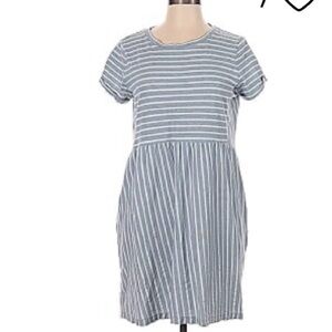 Loft Textured Button Back Swing Dress